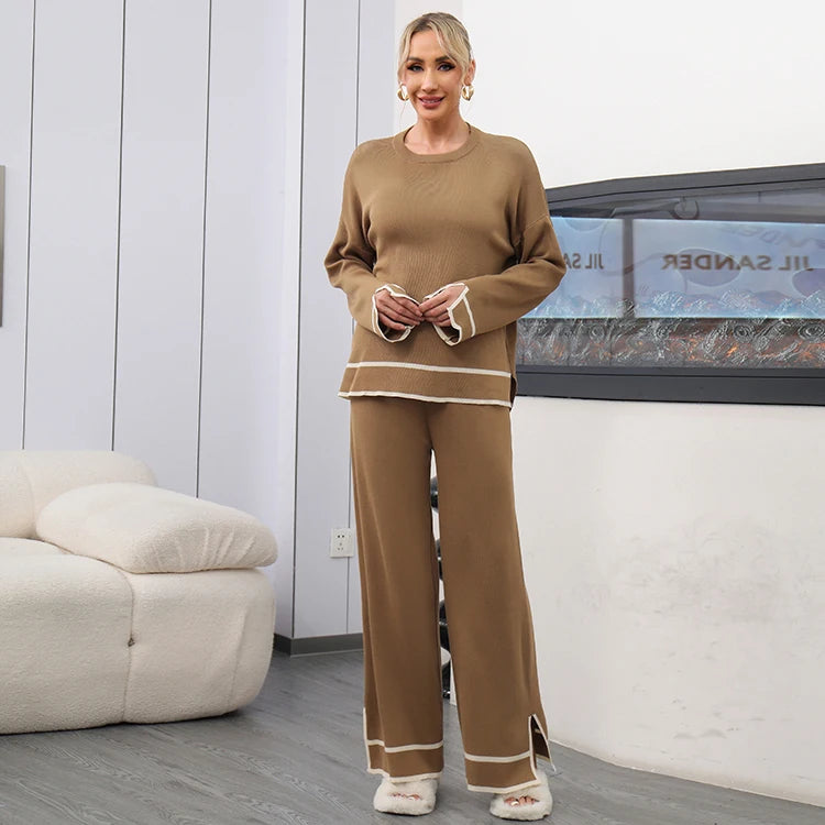 Women’s Vintage-Inspired Winter Sweater & Pants Set