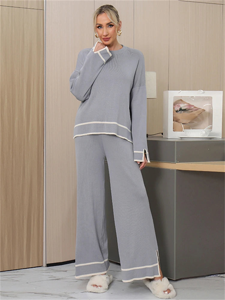 Women’s Vintage-Inspired Winter Sweater & Pants Set