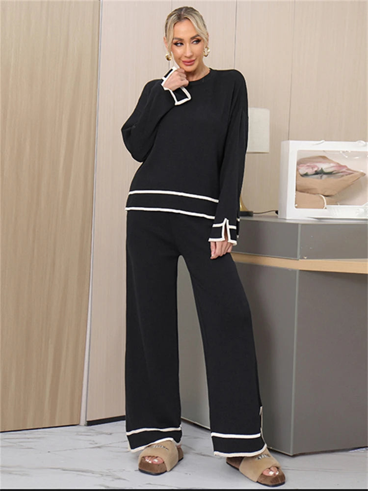 Women’s Vintage-Inspired Winter Sweater & Pants Set