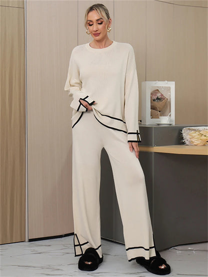 Women’s Vintage-Inspired Winter Sweater & Pants Set