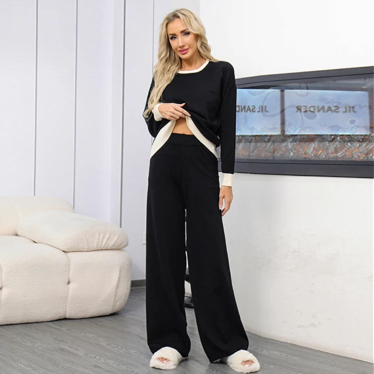 High Waist Vintage Knitted Sweater Set for Women