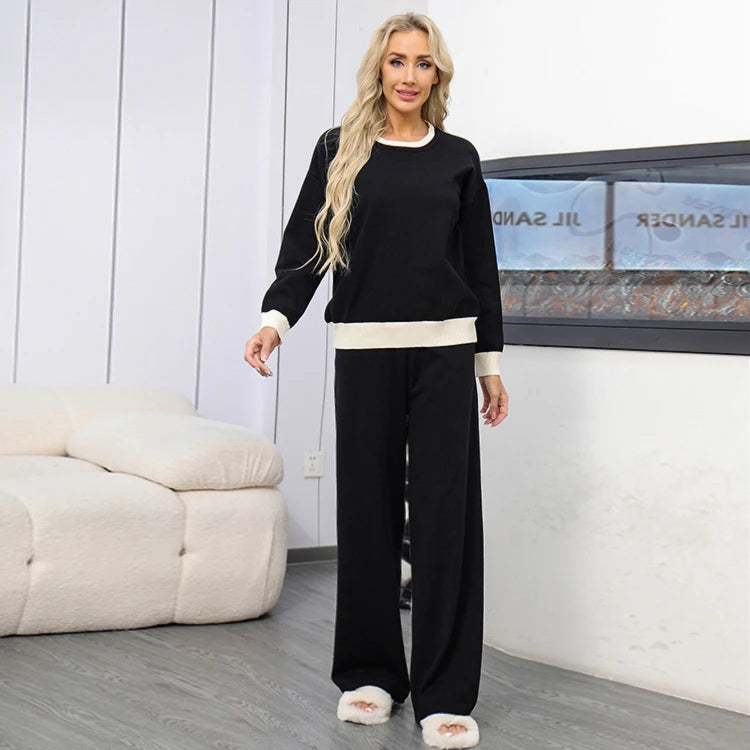 High Waist Vintage Knitted Sweater Set for Women